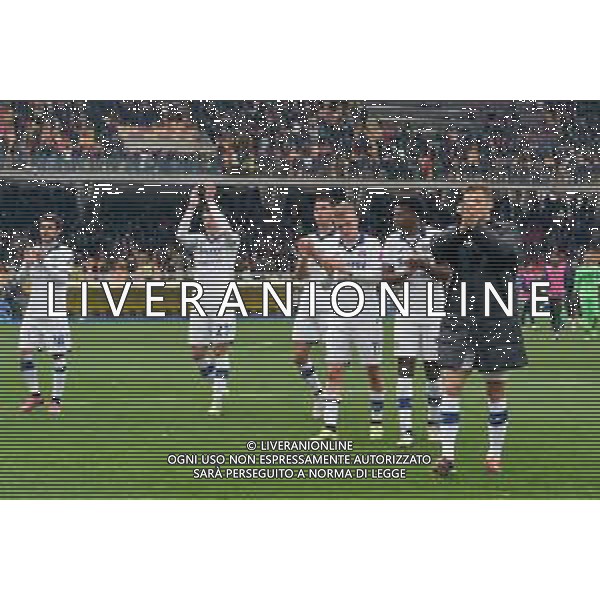 TVEM Players of Hellas Verona celebrates the victory during the Italian soccer Serie A match Lecce vs Hellas Verona on March 10, 2024 at Via del Mare Stadium in Lecce, Italy. Photo Emmanuele Mastrodonato/agenzia Liverani/AGENZIA ALDO LIVERANI SAS