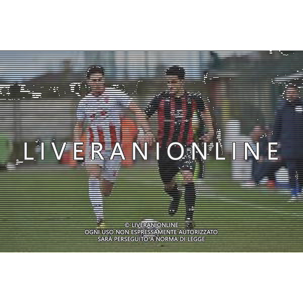 TVRG Sant\'Angelo vs Forlì nella foto Raffaele Visani (Forlì) e Edoardo Mariani (Sant\'Angelo) Sant\'Angelo Lodigiano (LO) 10-03-2024 Stadio comunale Carlo Chiesa Campionato Serie D girone D - 26a giornata foto Roberto Garavaglia/Agenzia Aldo Liverani sas