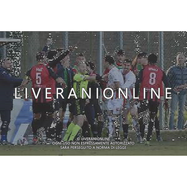 TVRG Sant\'Angelo vs Forlì nella foto un momento di tensione tra le squadre Sant\'Angelo Lodigiano (LO) 10-03-2024 Stadio comunale Carlo Chiesa Campionato Serie D girone D - 26a giornata foto Roberto Garavaglia/Agenzia Aldo Liverani sas