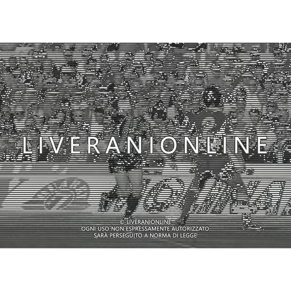 NEG-RETROSPETTIVA ANDREAS BREHME CALCIATORE NELLA FOTO ANDREAS BREHME CON LA MAGLIA DELL\'INTER NELL\'ANNO 1988 AG ALDO LIVERANI SAS