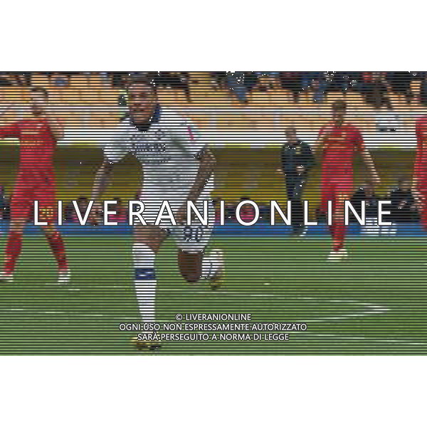 TVEM Michael Folorunsho of Hellas Verona celebrates after scoring a goal during the Italian soccer Serie A match Lecce vs Hellas Verona on March 10, 2024 at Via del Mare Stadium in Lecce, Italy. Photo Emmanuele Mastrodonato/agenzia Liverani/AGENZIA ALDO LIVERANI SAS