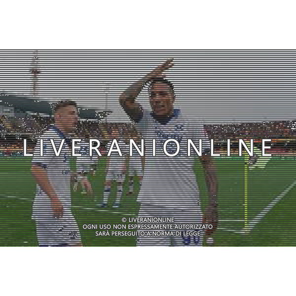 TVEM Michael Folorunsho of Hellas Verona celebrates after scoring a goal during the Italian soccer Serie A match Lecce vs Hellas Verona on March 10, 2024 at Via del Mare Stadium in Lecce, Italy. Photo Emmanuele Mastrodonato/agenzia Liverani/AGENZIA ALDO LIVERANI SAS