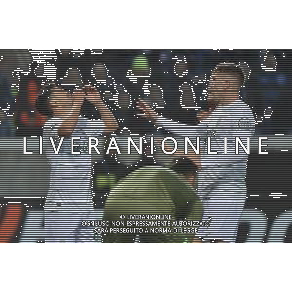 TVRG Atalanta vs Sporting Lisbona nella foto esultanza Sporting Lisbona dopo il gol dell\'1 a 0 Bergamo 14-03-2024 Gewiss Stadium UEFA Europa League - ottavi di finale gara di ritorno foto Roberto Garavaglia/Agenzia Aldo Liverani sas/AGENZIA ALDO LIVERANI SAS