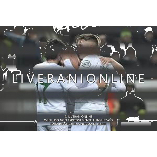 TVRG Atalanta vs Sporting Lisbona nella foto esultanza Sporting Lisbona dopo il gol dell\'1 a 0 Bergamo 14-03-2024 Gewiss Stadium UEFA Europa League - ottavi di finale gara di ritorno foto Roberto Garavaglia/Agenzia Aldo Liverani sas/AGENZIA ALDO LIVERANI SAS