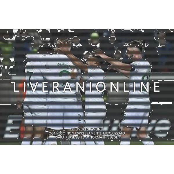 TVRG Atalanta vs Sporting Lisbona nella foto esultanza Sporting Lisbona dopo il gol dell\'1 a 0 Bergamo 14-03-2024 Gewiss Stadium UEFA Europa League - ottavi di finale gara di ritorno foto Roberto Garavaglia/Agenzia Aldo Liverani sas/AGENZIA ALDO LIVERANI SAS