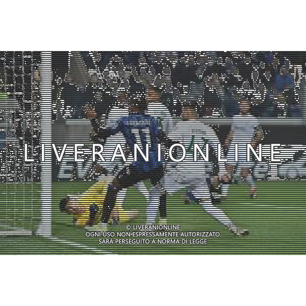 TVRG Atalanta vs Sporting Lisbona nella foto Ademola Lookman (Atalanta) segna il gol dell\'1 a 1 Bergamo 14-03-2024 Gewiss Stadium UEFA Europa League - ottavi di finale gara di ritorno foto Roberto Garavaglia/Agenzia Aldo Liverani sas/AGENZIA ALDO LIVERANI SAS