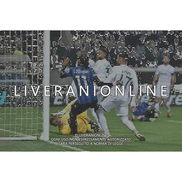 TVRG Atalanta vs Sporting Lisbona nella foto Ademola Lookman (Atalanta) segna il gol dell\'1 a 1 Bergamo 14-03-2024 Gewiss Stadium UEFA Europa League - ottavi di finale gara di ritorno foto Roberto Garavaglia/Agenzia Aldo Liverani sas/AGENZIA ALDO LIVERANI SAS