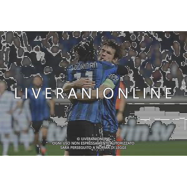 TVRG Atalanta vs Sporting Lisbona nella foto Ademola Lookman (Atalanta) e Marten de Roon (Atalanta) esultano dopo il gol dell\'1 a 1 Bergamo 14-03-2024 Gewiss Stadium UEFA Europa League - ottavi di finale gara di ritorno foto Roberto Garavaglia/Agenzia Aldo Liverani sas/AGENZIA ALDO LIVERANI SAS