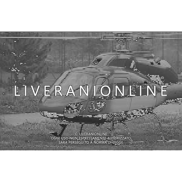 Neg- RETROSPETTIVA GIAN MAURO BORSANO PRESIDENTE TORINO CALCIO NELLA FOTO AL SUO ARRIVO CON L\'ELICOTTERO AL RITIRO ESTIVO DI BORNO NELL\'ANNO 1990-1991 AG ALDO LIVERANI SAS