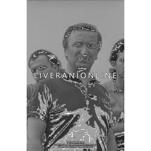 Neg- RETROSPETTIVA GIAN MAURO BORSANO PRESIDENTE TORINO CALCIO NELLA FOTO AL SUO ARRIVO AL RITIRO ESTIVO DI BORNO NELL\'ANNO 1990-1991 AG ALDO LIVERANI SAS