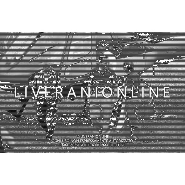 Neg- RETROSPETTIVA GIAN MAURO BORSANO PRESIDENTE TORINO CALCIO NELLA FOTO AL SUO ARRIVO CON L\'ELICOTTERO AL RITIRO ESTIVO DI BORNO NELL\'ANNO 1990-1991 AG ALDO LIVERANI SAS