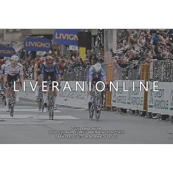 16-03-2024 Milano - Sanremo; 2024, Alpecin - Deceuninck; 2024, Jayco Alula; 2024, Uae Team Emirates; Philipsen, Jasper; Matthews, Michael; Pogacar, Tadej; Sanremo; ©SIROTTI / AGENZIA ALDO LIVERANI SAS
