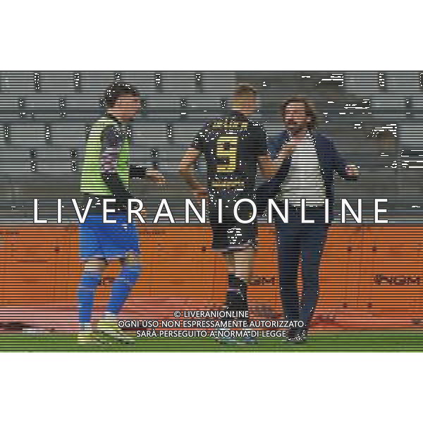 TVEM coach Andrea Pirlo of Sampdoria celebrates with Manuel De Luca of Sampdoria during the Italian Serie B match between SSC Bari vs Sampdoria on March 16, 2024 at the San Nicola stadium in Bari, Italy. Photo by Emmanuele Mastrodonato/agenzia Aldo Liverani sas/ AGENZIA ALDO LIVERANI SAS