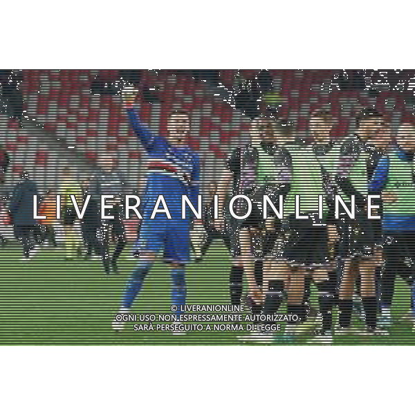 TVEM Filip Stankovic of Sampdoria celebrates the victory during the Italian Serie B match between SSC Bari vs Sampdoria on March 16, 2024 at the San Nicola stadium in Bari, Italy. Photo by Emmanuele Mastrodonato/agenzia Aldo Liverani sas/ AGENZIA ALDO LIVERANI SAS