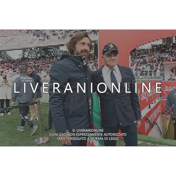 TVEM coach Andrea Pirlo of Sampdoria and coach Giuseppe Iachini of SSC Bari during the Italian Serie B match between SSC Bari vs Sampdoria on March 16, 2024 at the San Nicola stadium in Bari, Italy. Photo by Emmanuele Mastrodonato/agenzia Aldo Liverani sas / AGENZIA ALDO LIVERANI SAS