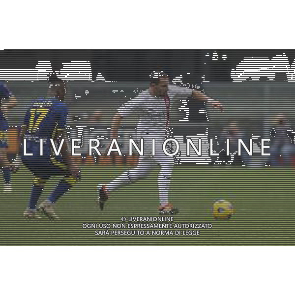 Ismael Bennacer of AC Milan play the ball during Hellas Verona FC vs AC Milan, 29° Serie A Tim 2023-24 game at Marcantonio Bentegodi Stadium in Verona (VR), Italy, on March 17, 2024. (Photo by Davide Casentini)/ AGENZIA ALDO LIVERANI SAS