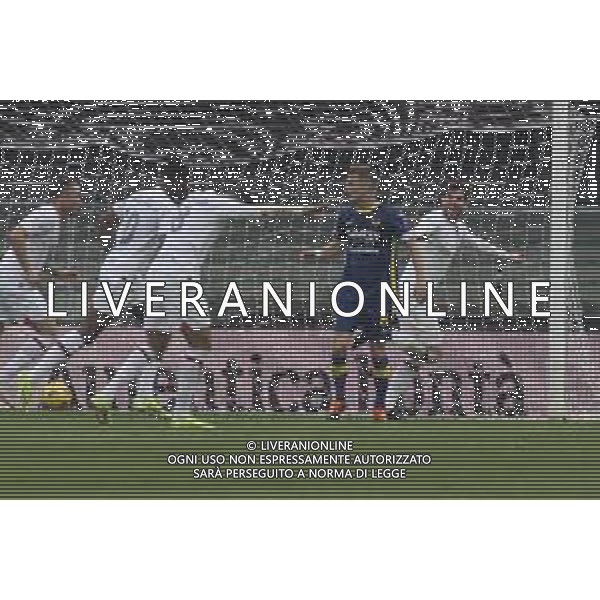 Theo Hernandez of AC Milan. celebrates after scoring during Hellas Verona FC vs AC Milan, 29° Serie A Tim 2023-24 game at Marcantonio Bentegodi Stadium in Verona (VR), Italy, on March 17, 2024. (Photo by Davide Casentini)/ AGENZIA ALDO LIVERANI SAS