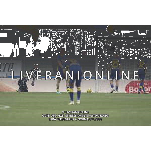 Lorenzo Montipo\' of Hellas Verona FC, Pawel Dawidowicz of Hellas Verona FC, Suat Serdar of Hellas Verona FC expresses disappointment afther Theo Hernandez of AC Milan goal during Hellas Verona FC vs AC Milan, 29° Serie A Tim 2023-24 game at Marcantonio Bentegodi Stadium in Verona (VR), Italy, on March 17, 2024. (Photo by Davide Casentini)/ AGENZIA ALDO LIVERANI SAS
