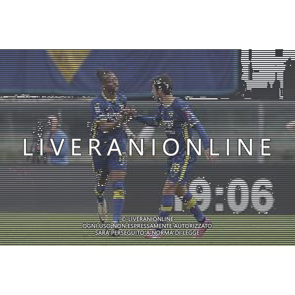 Tijjani Noslin of Hellas Verona FC celebrates after scoring during Hellas Verona FC vs AC Milan, 29° Serie A Tim 2023-24 game at Marcantonio Bentegodi Stadium in Verona (VR), Italy, on March 17, 2024. (Photo by Davide Casentini)/ AGENZIA ALDO LIVERANI SAS