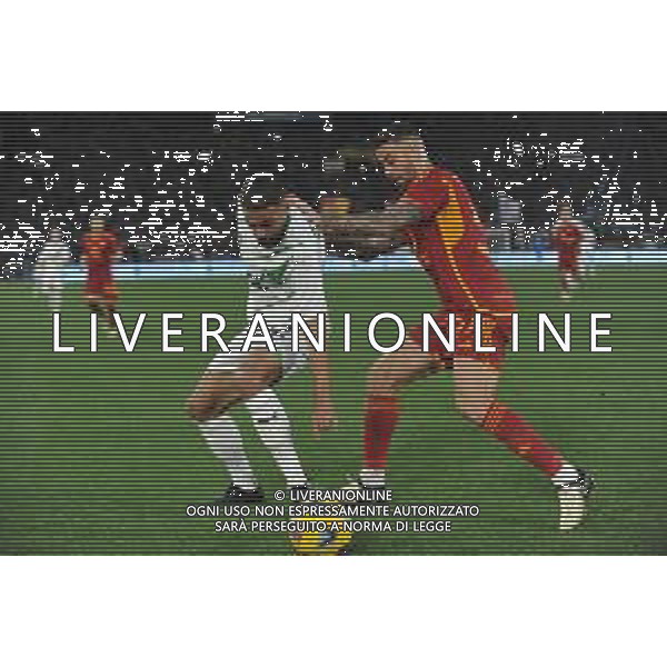 Roma vs Sassuolo - Campionato Serie A TIM - 29 giornata - Stadio Olimpico - Roma 17-03-2024 nella foto Gregoire Defrel e Spinazzola Leonardo ©Federico Gaetano / AGENZIA ALDO LIVERANI SAS