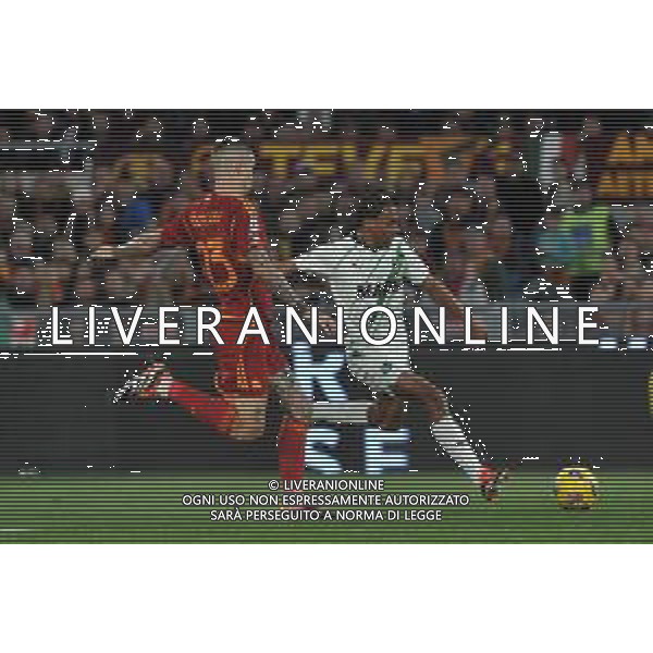 Roma vs Sassuolo - Campionato Serie A TIM - 29 giornata - Stadio Olimpico - Roma 17-03-2024 nella foto Armand Lauriente\' e Mancini Gianluca ©Federico Gaetano / AGENZIA ALDO LIVERANI SAS