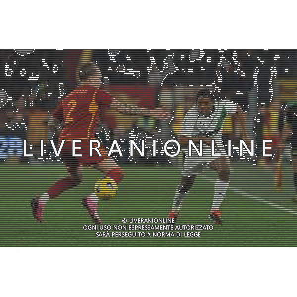 Roma vs Sassuolo - Campionato Serie A TIM - 29 giornata - Stadio Olimpico - Roma 17-03-2024 nella foto Armand Lauriente\' e Rick Karsdorp ©Federico Gaetano / AGENZIA ALDO LIVERANI SAS