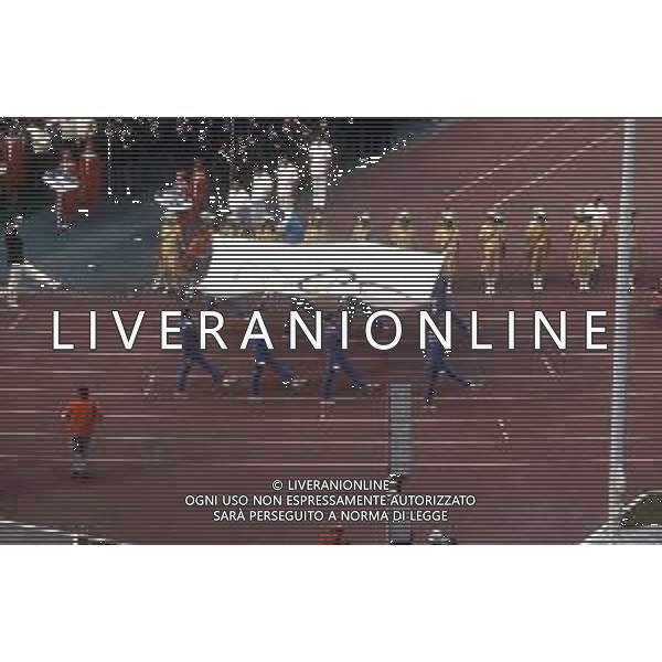 DIAP-OLIMPIADI DI MOSCA NELL\'ANNO 1980 NELLA FOTO LA CERIMONIA DI INAUGURAZIONE DELLE OLIMPIADI DI MOSCA FOTO ENRICO LIVERANI-AG ALDO LIVERANI SAS