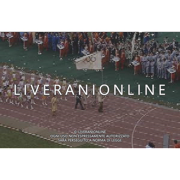 DIAP-OLIMPIADI DI MOSCA NELL\'ANNO 1980 NELLA FOTO LA CERIMONIA DI INAUGURAZIONE DELLE OLIMPIADI DI MOSCA FOTO ENRICO LIVERANI-AG ALDO LIVERANI SAS