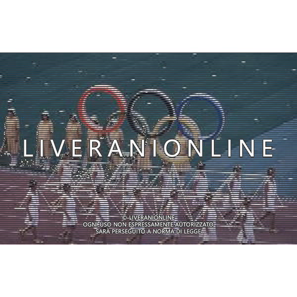 DIAP-OLIMPIADI DI MOSCA NELL\'ANNO 1980 NELLA FOTO LA CERIMONIA DI INAUGURAZIONE DELLE OLIMPIADI DI MOSCA FOTO ENRICO LIVERANI-AG ALDO LIVERANI SAS
