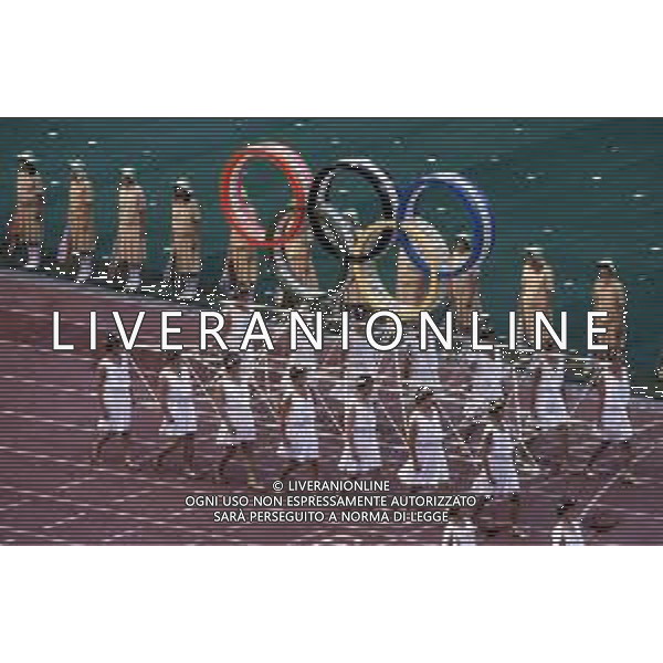 DIAP-OLIMPIADI DI MOSCA NELL\'ANNO 1980 NELLA FOTO LA CERIMONIA DI INAUGURAZIONE DELLE OLIMPIADI DI MOSCA FOTO ENRICO LIVERANI-AG ALDO LIVERANI SAS