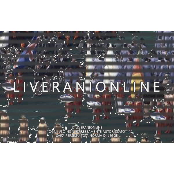DIAP-OLIMPIADI DI MOSCA NELL\'ANNO 1980 NELLA FOTO LA CERIMONIA DI INAUGURAZIONE DELLE OLIMPIADI DI MOSCA FOTO ENRICO LIVERANI-AG ALDO LIVERANI SAS
