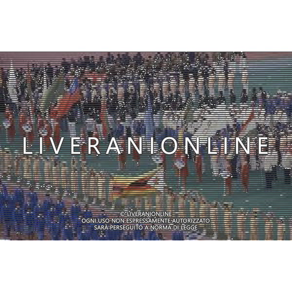 DIAP-OLIMPIADI DI MOSCA NELL\'ANNO 1980 NELLA FOTO LA CERIMONIA DI INAUGURAZIONE DELLE OLIMPIADI DI MOSCA FOTO ENRICO LIVERANI-AG ALDO LIVERANI SAS