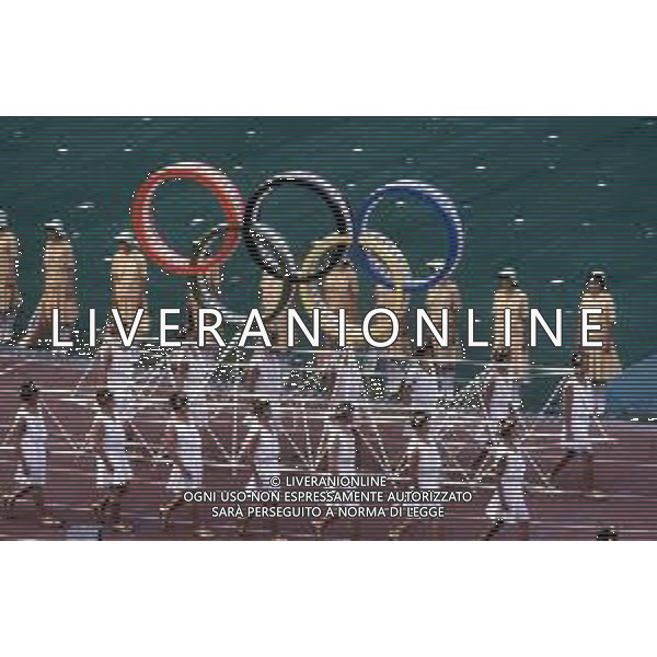 DIAP-OLIMPIADI DI MOSCA NELL\'ANNO 1980 NELLA FOTO LA CERIMONIA DI INAUGURAZIONE DELLE OLIMPIADI DI MOSCA FOTO ENRICO LIVERANI-AG ALDO LIVERANI SAS