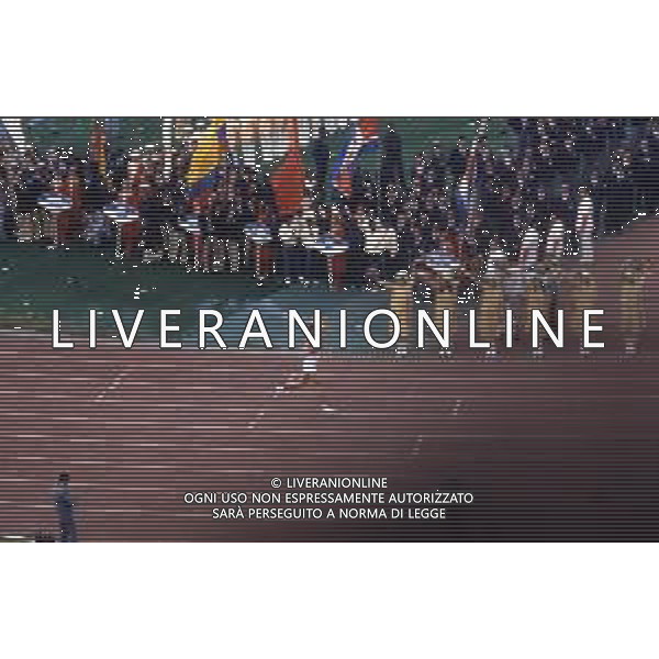 DIAP-OLIMPIADI DI MOSCA NELL\'ANNO 1980 NELLA FOTO LA CERIMONIA DI INAUGURAZIONE DELLE OLIMPIADI DI MOSCA FOTO ENRICO LIVERANI-AG ALDO LIVERANI SAS