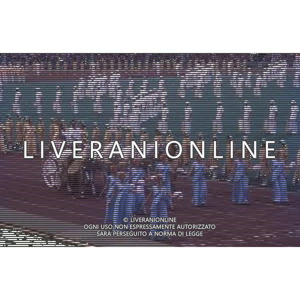 DIAP-OLIMPIADI DI MOSCA NELL\'ANNO 1980 NELLA FOTO LA CERIMONIA DI INAUGURAZIONE DELLE OLIMPIADI DI MOSCA FOTO ENRICO LIVERANI-AG ALDO LIVERANI SAS