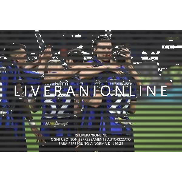 Inter vs Napoli nella foto esultanza Inter dopo il gol dell\'1 a 0 Matteo Darmian Milano 17-03-2024 Stadio Giuseppe Meazza - San Siro Campionato Serie A TIM - 29a giornata foto Roberto Garavaglia/Agenzia Aldo Liverani sas/ AGENZIA ALDO LIVERANI SAS