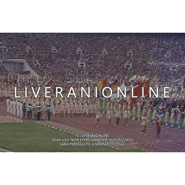 DIAP-OLIMPIADI DI MOSCA NELL\'ANNO 1980 NELLA FOTO LA CERIMONIA DI INAUGURAZIONE DELLE OLIMPIADI DI MOSCA FOTO ENRICO LIVERANI-AG ALDO LIVERANI SAS