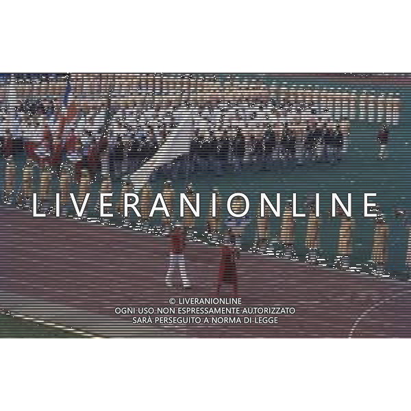 DIAP-OLIMPIADI DI MOSCA NELL\'ANNO 1980 NELLA FOTO LA CERIMONIA DI INAUGURAZIONE DELLE OLIMPIADI DI MOSCA FOTO ENRICO LIVERANI-AG ALDO LIVERANI SAS