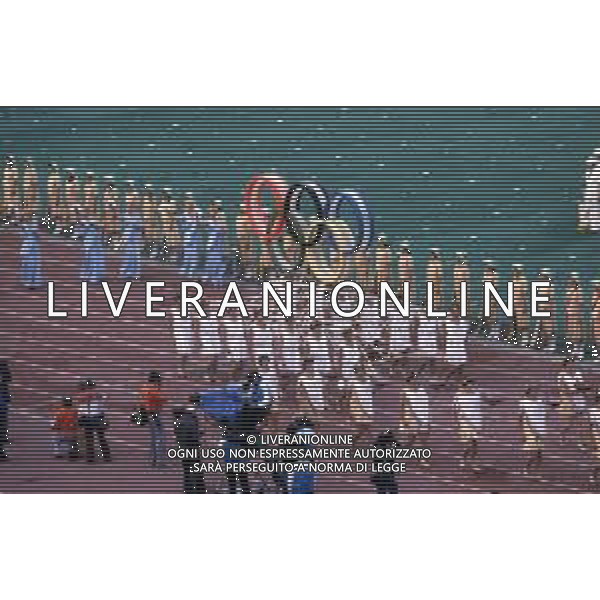 DIAP-OLIMPIADI DI MOSCA NELL\'ANNO 1980 NELLA FOTO LA CERIMONIA DI INAUGURAZIONE DELLE OLIMPIADI DI MOSCA FOTO ENRICO LIVERANI-AG ALDO LIVERANI SAS