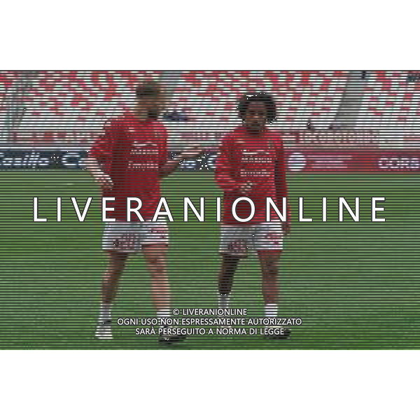 TVEM Giuseppe Sibilli of SSC Bari and Mehdi Dorval of SSC Bari during the Italian Serie B match between SSC Bari vs Sampdoria on March 16, 2024 at the San Nicola stadium in Bari, Italy. Photo by Emmanuele Mastrodonato/agenzia Aldo Liverani sas / AGENZIA ALDO LIVERANI SAS