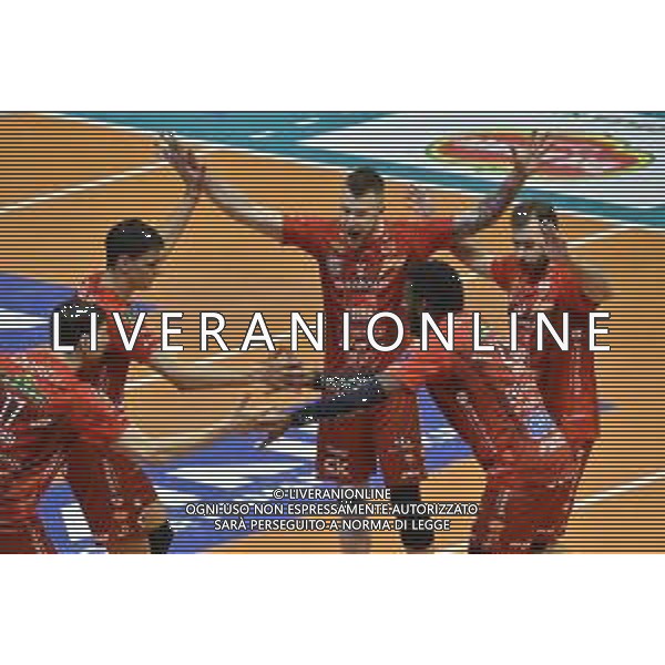 TVRG Monza vs Civitanova nella foto esultanza Civitanova dopo un punto Monza 24-03-2024 OpiquadArena Mint Vero Volley Monza vs Cucine Lube Civitanova SuperLega Credem Banca - gara 4 quarti di finale playoff scudetto foto Roberto Garavaglia/Agenzia Aldo Liverani sas/ AGENZIA ALDO LIVERANI SAS