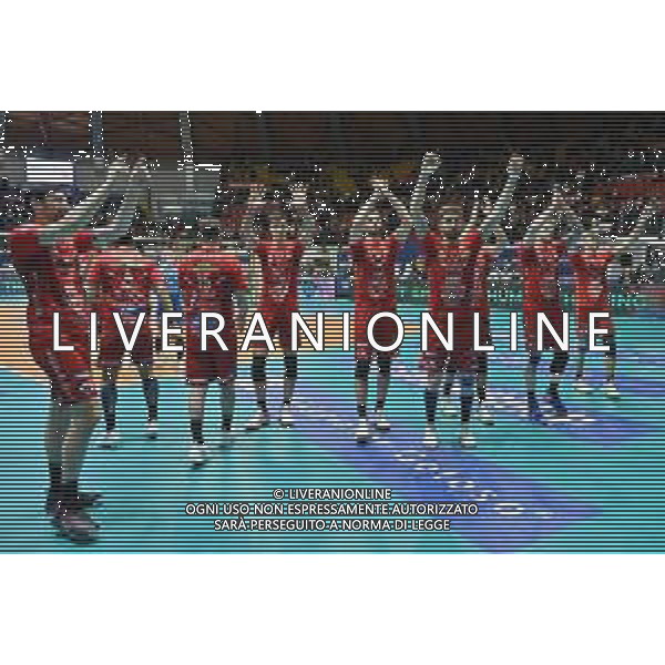 TVRG Monza vs Civitanova nella foto esultanza finale Civitanova Monza 24-03-2024 OpiquadArena Mint Vero Volley Monza vs Cucine Lube Civitanova SuperLega Credem Banca - gara 4 quarti di finale playoff scudetto foto Roberto Garavaglia/Agenzia Aldo Liverani sas/ AGENZIA ALDO LIVERANI SAS