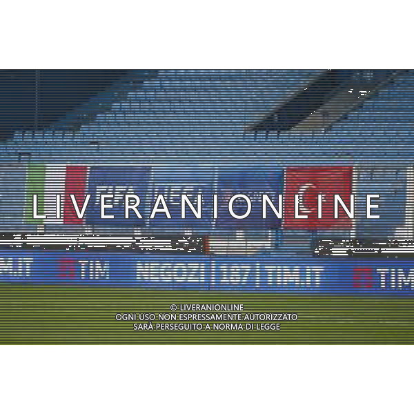 Italy and Turkey flags in the pich afther Italy U21 vs Turkey U21, 7° match of European Qualifiers 2025 group A, game at Paolo Mazza stadium in Ferrara (FE), Italy, on March 26, 2024. (Photo by Davide Casentini)/AGENZIA ALDO LIVERANI SAS -ITALIA Under 21-TURCHIA Qualificazioni Europei U21- Ferrara 26.03.2023