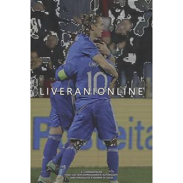 Daniele Ghilardi of Italy hugs Wilfried Gnonto of Italy afther scores a goal during Italy U21 vs Turkey U21, 7° match of European Qualifiers 2025 group A, game at Paolo Mazza stadium in Ferrara (FE), Italy, on March 26, 2024. (Photo by Davide Casentini)/AGENZIA ALDO LIVERANI SAS -ITALIA Under 21-TURCHIA Qualificazioni Europei U21- Ferrara 26.03.2023