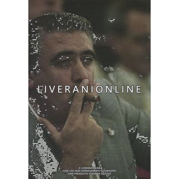 NEG-RETROSPETTIVA LORENZO SAINZ PRESIDENTE REAL MADRD CALCIO NELLA FOTO LORENZO SAINZ ALLO STADIO SAN SIRO DI MILANO NELL\'ANNO 1999-200 AG ALDO LIVERANI SAS