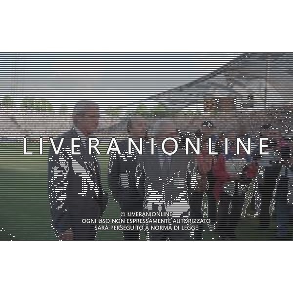 Neg- RETROSPETTIVA AVVOCATO VITTORIO CAISSOTTI CHIUSANO PRESIDENTE JUVENTUS CALCIO NELLA FOTO CON MARCELLO LIPPI E LUCIANO MOGGI ALL\'OLYMPIASTADION DI MONACO DI BAVIERA PER LA FINALE DI CHAMPIONS LEAGUE IL 28.05.1997 AG ALDO LIVERANI SAS