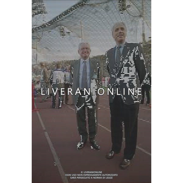 Neg- RETROSPETTIVA AVVOCATO VITTORIO CAISSOTTI CHIUSANO PRESIDENTE JUVENTUS CALCIO NELLA FOTO CON ROBERTO BETTEGA ALL\'OLYMPIASTADION DI MONACO DI BAVIERA PER LA FINALE DI CHAMPIONS LEAGUE IL 28.05.1997 AG ALDO LIVERANI SAS