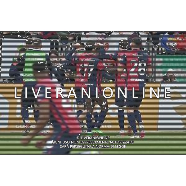 1-4-2024. Cagliari calcio-U.S. Hellas Verona F.C. 30° giornata campionato calcio italiano Serie A 2023/2024, stadio Unipol Domus Cagliari. Foto Salvatore Moi/Agenzia Aldo Liverani s.as. Nella foto: Gol ed esultanza del Cagliari in casa contro Hellas Veronoa nello stadio Unipol Domus di Cagliari. Segna: Ibrahim Sulemana Cagliari ©MOI SALVATORE / AGENZIA ALDO LIVERANI SAS