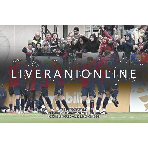 1-4-2024. Cagliari calcio-U.S. Hellas Verona F.C. 30° giornata campionato calcio italiano Serie A 2023/2024, stadio Unipol Domus Cagliari. Foto Salvatore Moi/Agenzia Aldo Liverani s.as. Nella foto: Gol ed esultanza del Cagliari in casa contro Hellas Veronoa nello stadio Unipol Domus di Cagliari. Segna:Ibrahim Sulemana Cagliari ©MOI SALVATORE / AGENZIA ALDO LIVERANI SAS