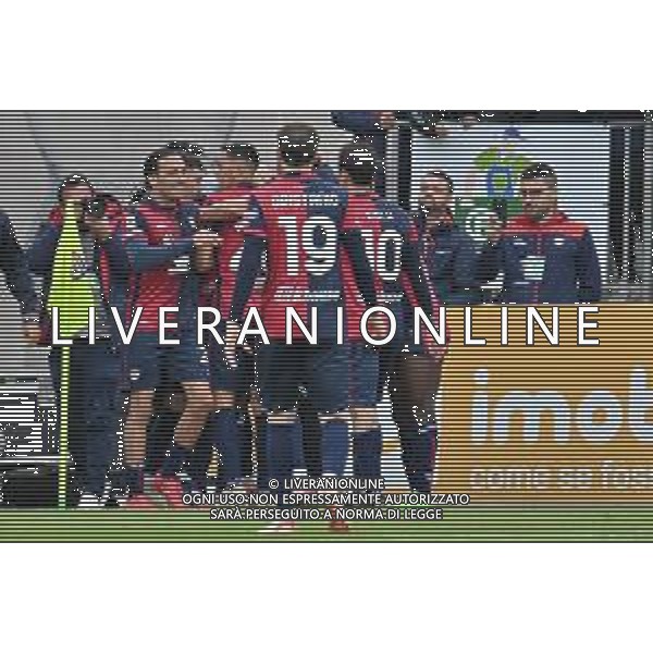 1-4-2024. Cagliari calcio-U.S. Hellas Verona F.C. 30° giornata campionato calcio italiano Serie A 2023/2024, stadio Unipol Domus Cagliari. Foto Salvatore Moi/Agenzia Aldo Liverani s.as. Nella foto: Gol ed esultanza del Cagliari in casa contro Hellas Veronoa nello stadio Unipol Domus di Cagliari. Segna:Ibrahim Sulemana Cagliari ©MOI SALVATORE / AGENZIA ALDO LIVERANI SAS
